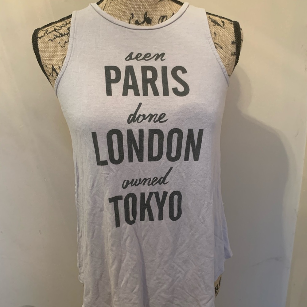 Old Navy • Light Gray Paris London Tokyo Tank